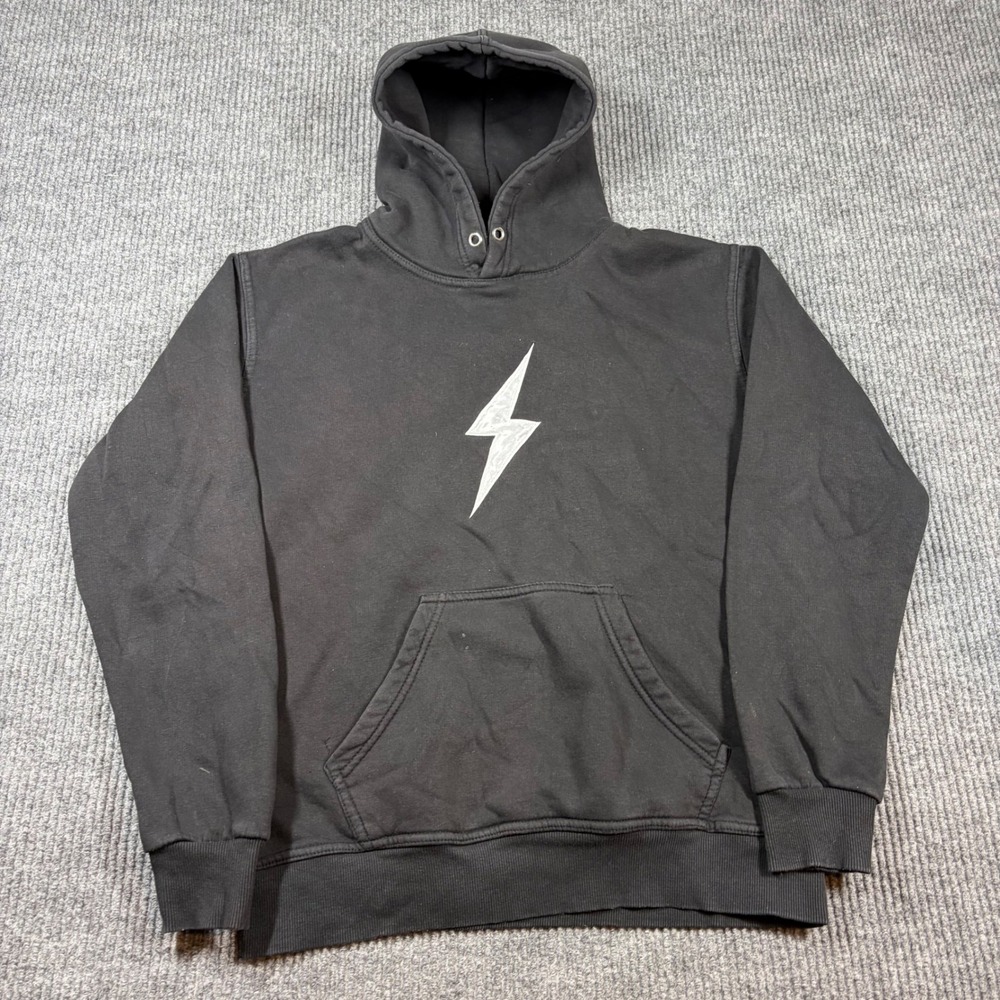 Bruce Bolt Hoodie Men's M Texas USA‎ Sweatshirt Black Lightning Bolt Logo